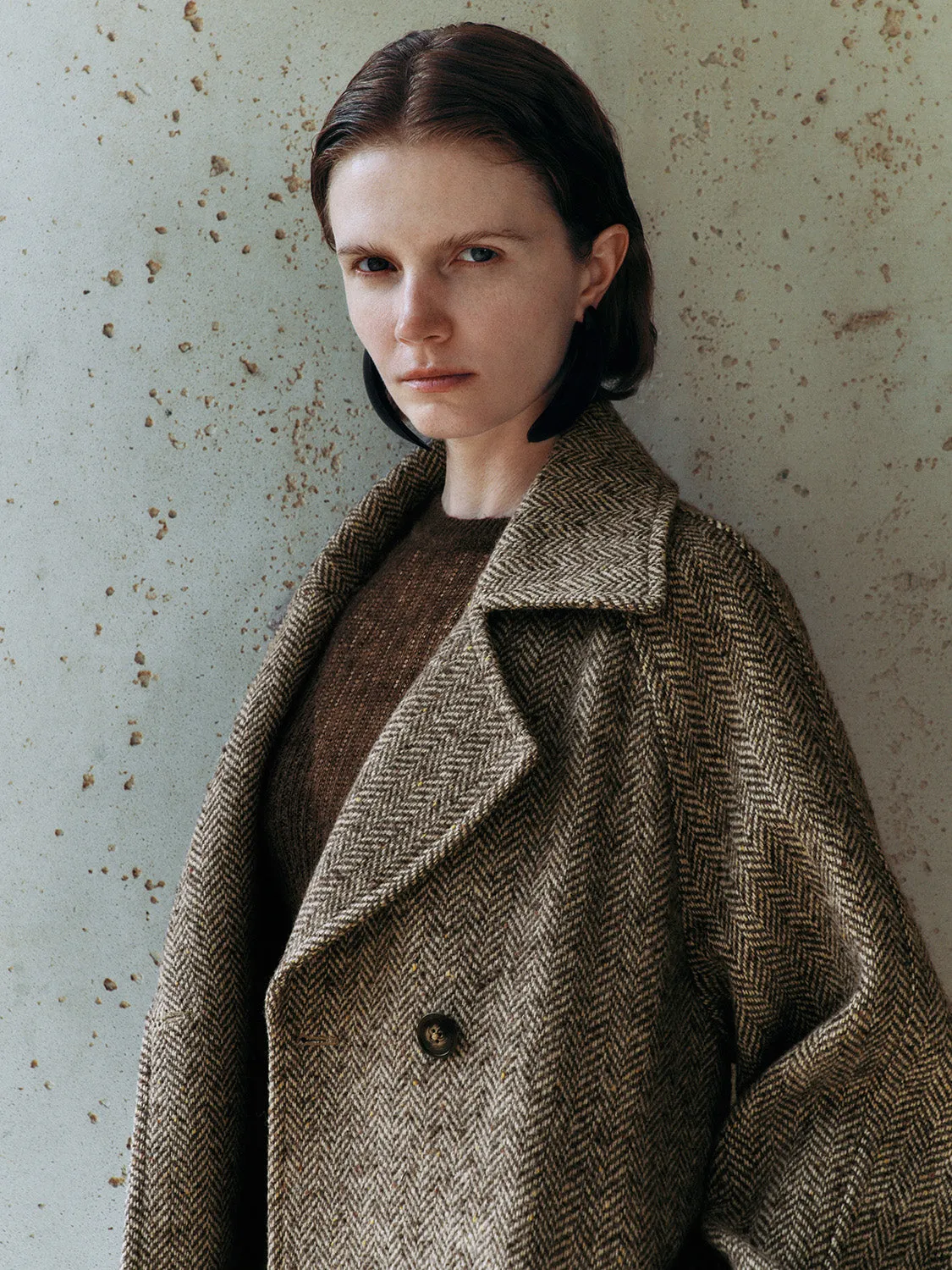 Notched Collar Double Breasted Coats