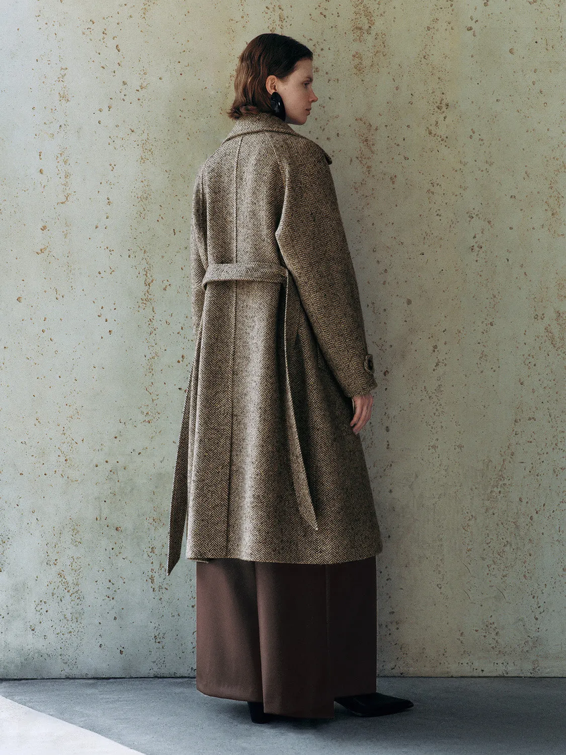 Notched Collar Double Breasted Coats