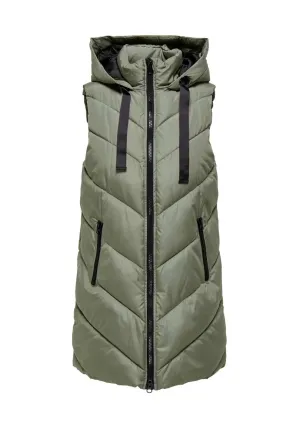 Skylar Hooded Waist Coat - Vetiver