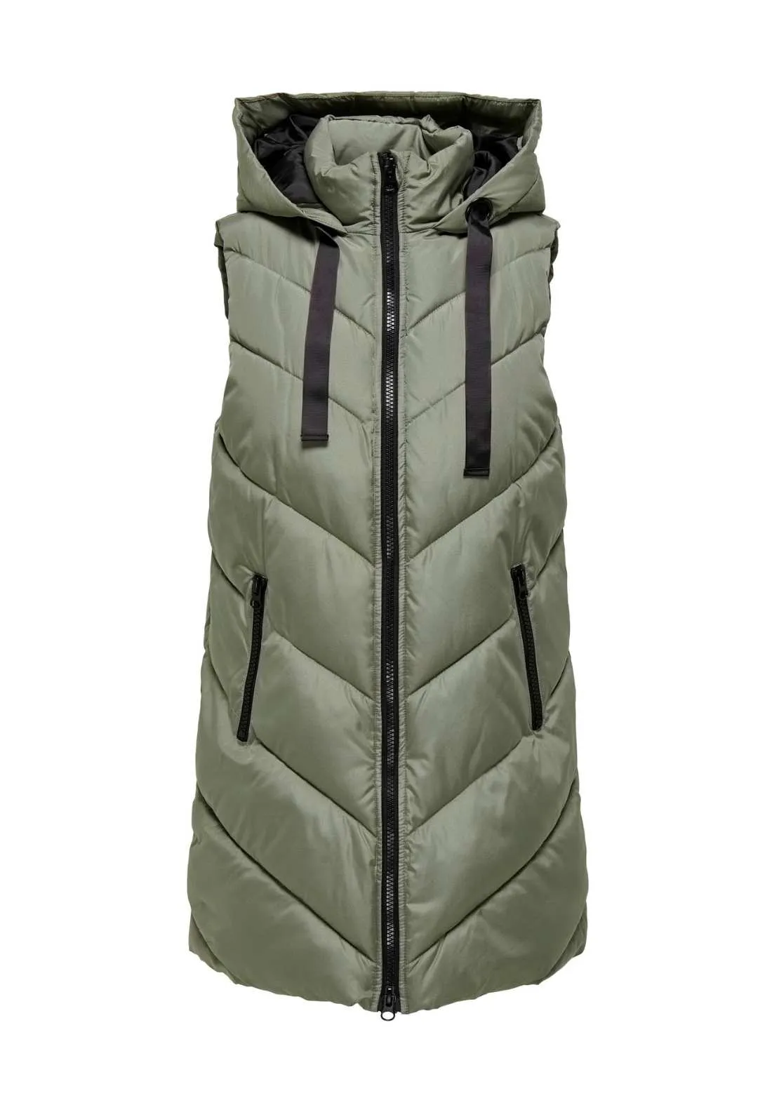 Skylar Hooded Waist Coat - Vetiver