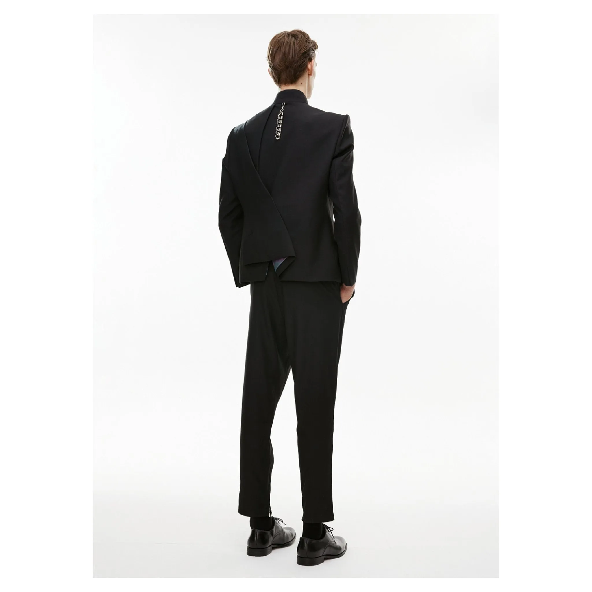 Split Knights Cut Jacket Black