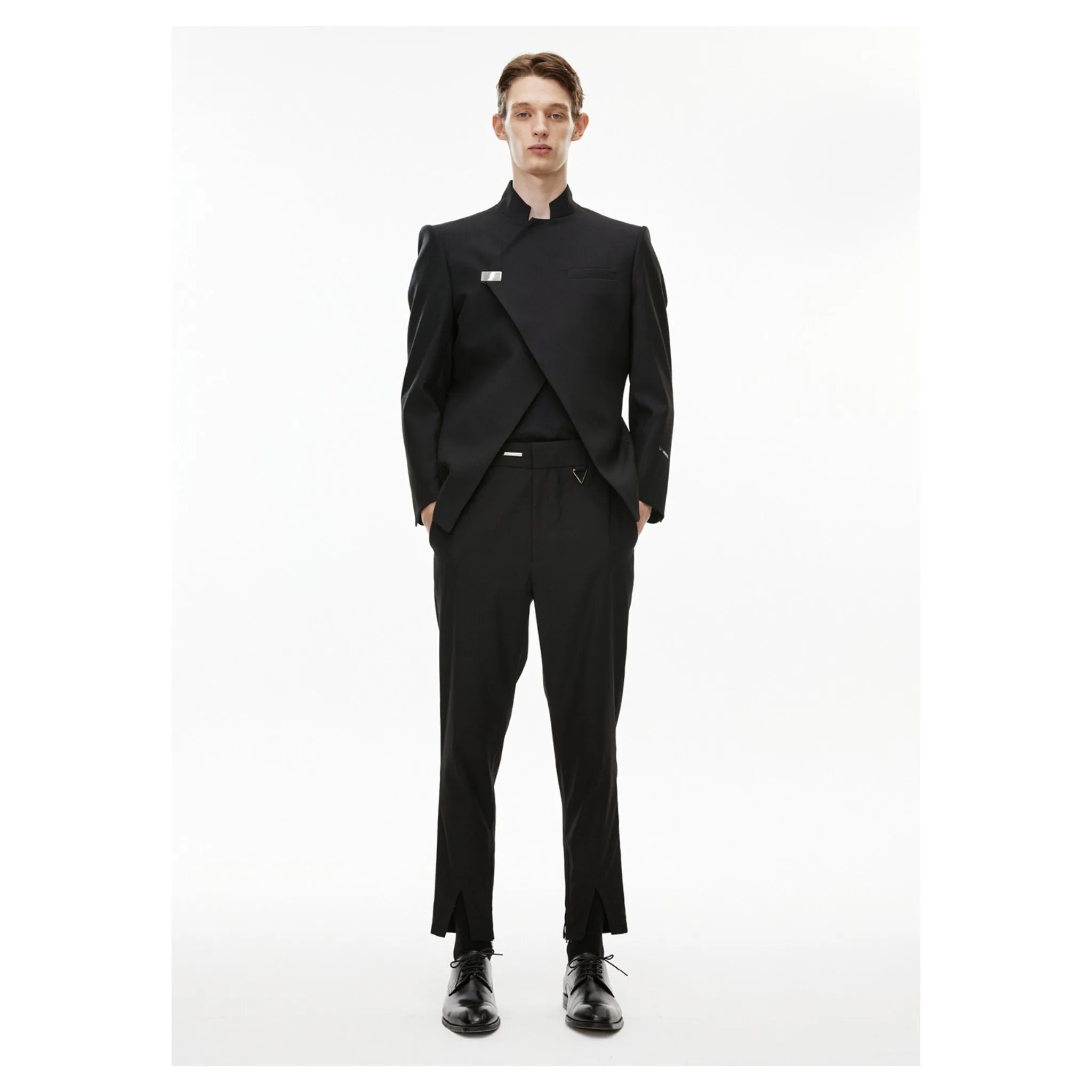 Split Knights Cut Jacket Black