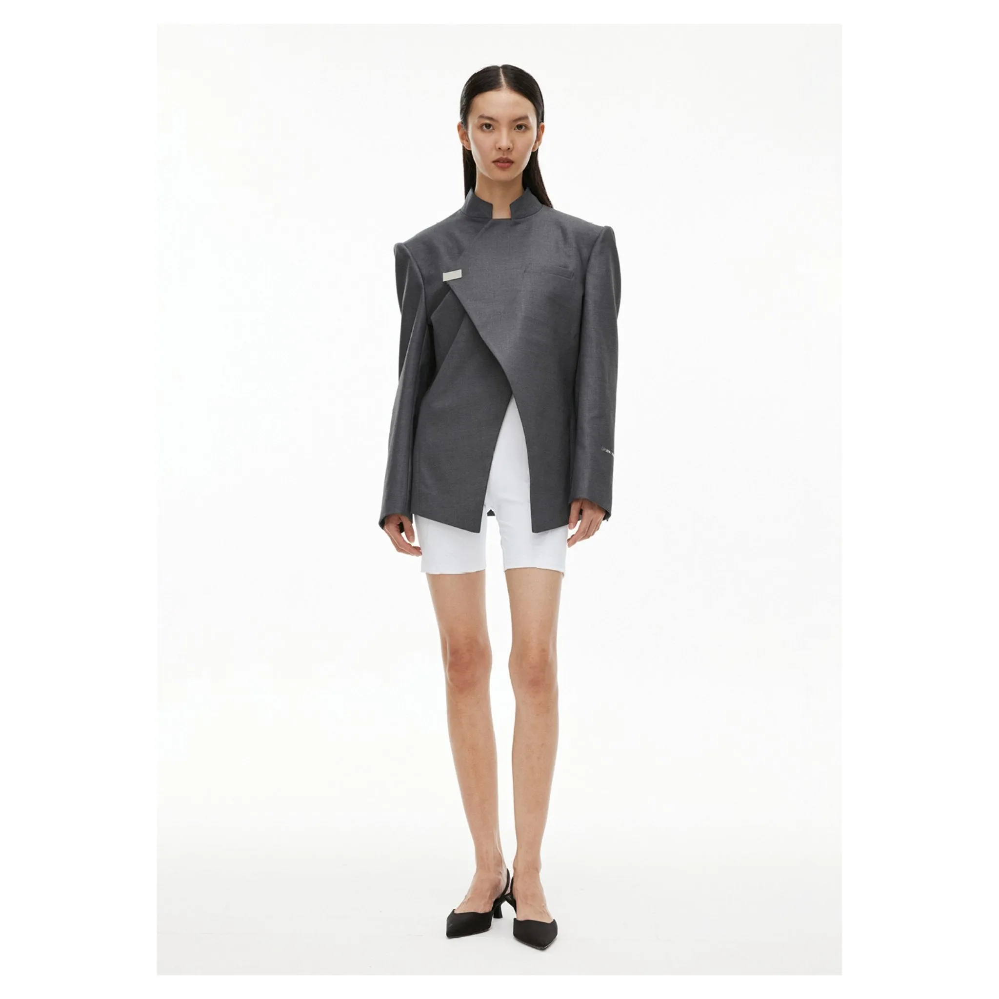 Split Knights Cut Jacket Grey