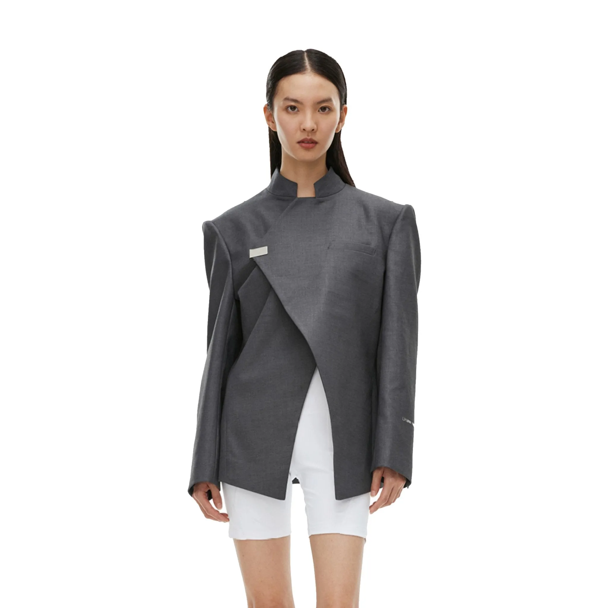 Split Knights Cut Jacket Grey
